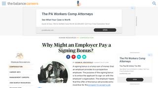 Why Might an Employer Choose to Pay a Signing Bonus?
