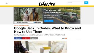 Google Backup Codes: What to Know and How to Use Them - Lifewire