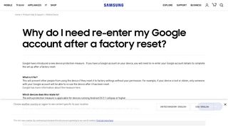 Why do I need re-enter my Google account after a factory reset ...