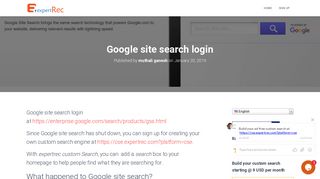 Google site search login - 2019 Expertrec