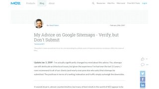 My Advice on Google Sitemaps - Verify, but Don't Submit - Moz