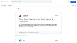 Private Google Site access by Non-Google accounts - Google Product ...