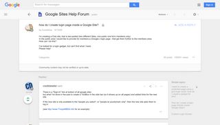 how do I create login page inside a Google Site? - Google Product ...