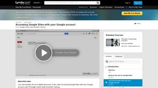 Accessing Google Sites with your Google account - Lynda.com