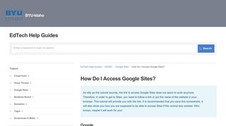 How Do I Access Google Sites? | ED200 | EdTech Help Guides