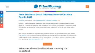 Free Business Email Address: How to Get One ... - Fit Small Business