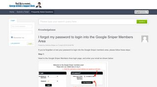 I forgot my password to login into the Google Sniper Members Area -