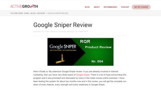 Google Sniper Review • ActiveGrowth