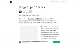 Google Sniper 3.0 Review – indrajeet yadav – Medium