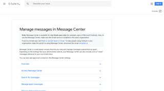 Manage messages in Message Center - G Suite Help - Google Support