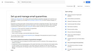Set up and manage email quarantines - G Suite ... - Google Support