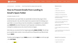 How to Prevent Emails from Landing in Gmail's Spam Folder | JotForm