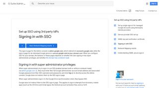 Signing in with SSO - G Suite Admin Help - Google Support
