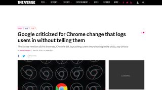 Google criticized for Chrome change that logs users in without ...