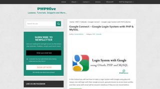 Google Login System with PHP and MySQL - PHPHive