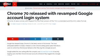 Chrome 70 released with revamped Google account login system ...