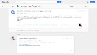 Google talk authentication failed - samsung galaxy ace - Google ...