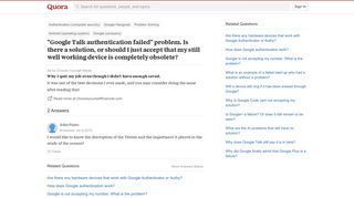 'Google Talk authentication failed' problem. Is there a solution ...