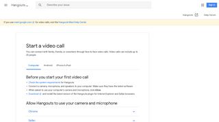 Start a video call - Computer - Hangouts Help - Google Support