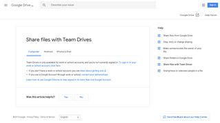Share files with Team Drives - Computer - Google Drive Help