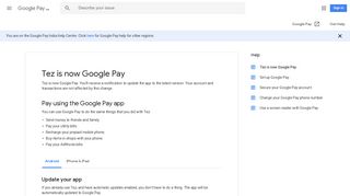 Tez is now Google Pay - Android - Google Pay Help - Google Support