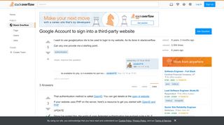 Google Account to sign into a third-party website - Stack Overflow
