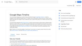 Google Maps Timeline - Computer - Google Maps Help