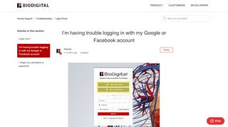 I'm having trouble logging in with my Google or Facebook account ...