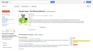 Google Apps: The Missing Manual: The Missing Manual