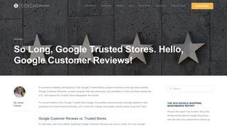 So Long, Google Trusted Stores. Hello, Google Customer Reviews ...
