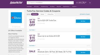$20 Off TurboTax Coupons: Service Codes, Discounts, Cash Back 2019