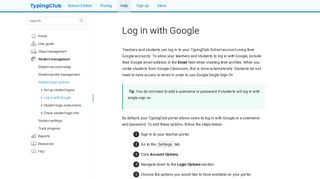Log in with Google - TypingClub