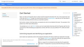 Get Started | URL Shortener | Google Developers