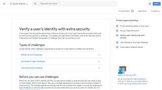 Verify a user's identity with extra security - G Suite ... - Google Support