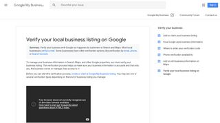 Verify your local business listing on Google - Google My Business Help