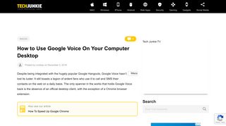 How to Use Google Voice On Your Computer Desktop - TechJunkie