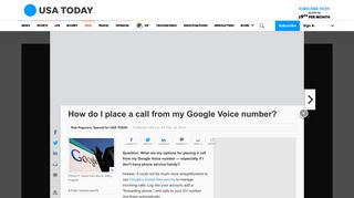 How do I place a call from my Google Voice number? - USA Today