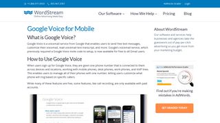 Google Voice for Mobile - WordStream