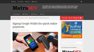 Signup Google Wallet for quick payments with Android Phone