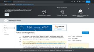 Gmail blocking Gmail? - Web Applications Stack Exchange