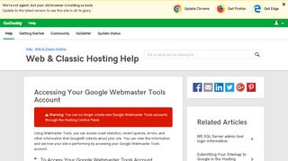 Accessing Your Google Webmaster Tools Account | Web & Classic ...