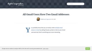 All Gmail Users Have Two Email Addresses - Digital Inspiration