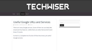 Useful Google URLs and Services | TechWiser
