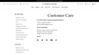 Customer Care | Canada Goose®
