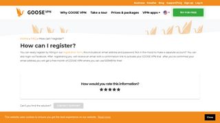 How can I register? - GOOSE VPN service