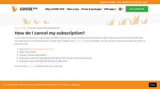How do I cancel my subscription? - GOOSE VPN service
