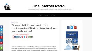 Goowy Mail: It's webmail! It's a desktop client! It's two, two, two look ...