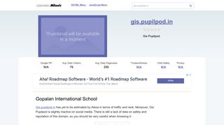Gis.pupilpod.in website. Gopalan International School.
