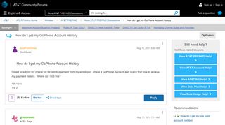 How do I get my GoPhone Account History - AT&T Community