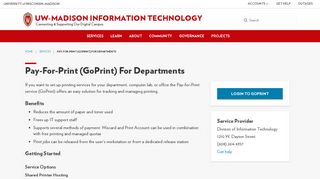 Pay-for-print (GoPrint) for Departments - UW-Madison Information ...